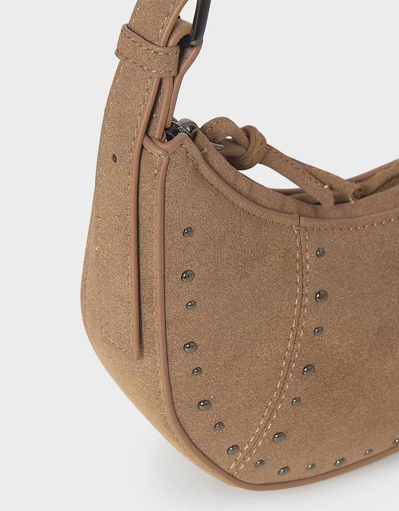 Mayoral Caramel Crescent Suede Bag