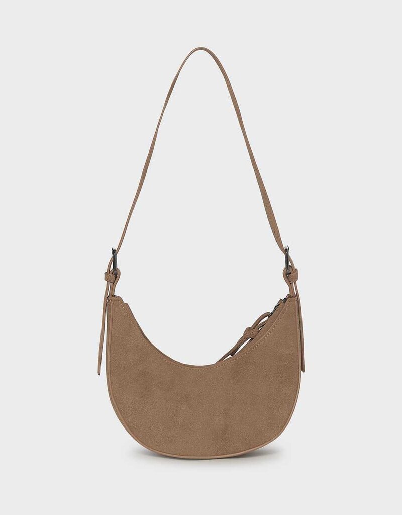 Mayoral Caramel Crescent Suede Bag