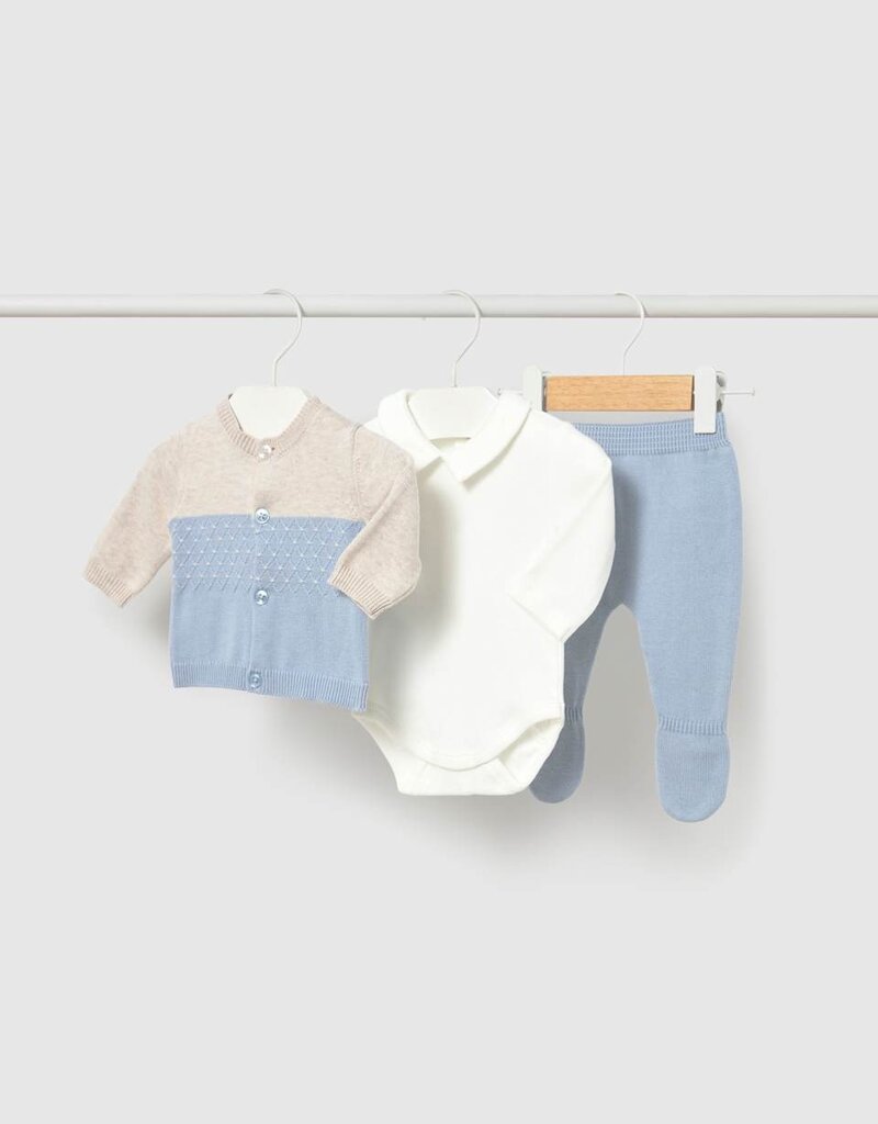 Mayoral 3 piece Footed Pant Set Sky