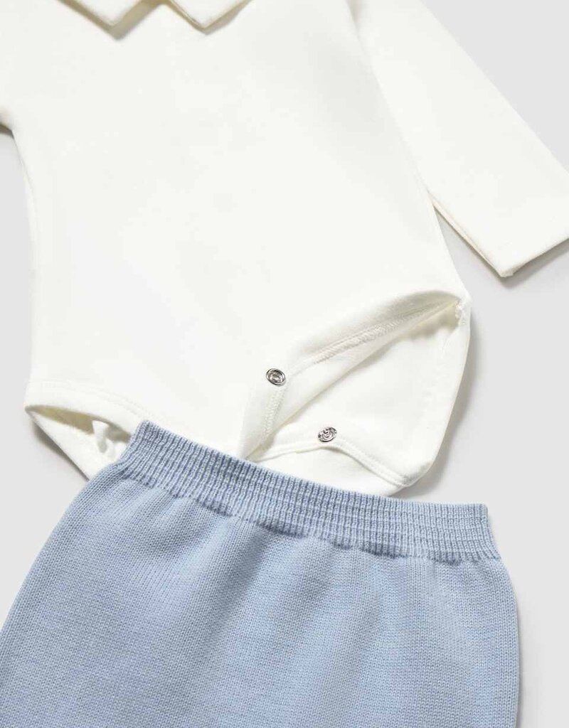 Mayoral 3 piece Footed Pant Set Sky