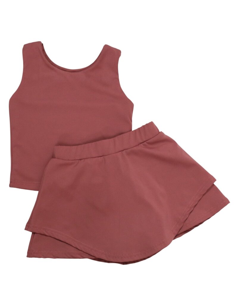 Be Girl Clothing Skort Set Solid Brown