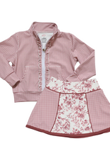 Be Girl Clothing Zip Up Skort Set Floral Gingham