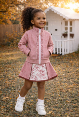 Be Girl Clothing Zip Up Skort Set Floral Gingham