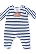Angel Dear Football Navy Long Sleeve Snap Shoulder Romper