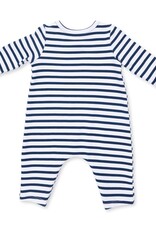 Angel Dear Football Navy Long Sleeve Snap Shoulder Romper