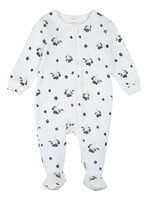 Petit Lem FOOTED SLEEPER BLUEBERRIES OFF WHITE