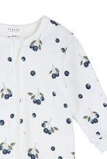 Petit Lem FOOTED SLEEPER BLUEBERRIES OFF WHITE