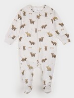 Petit Lem FOOTED SLEEPER w/HIGHLAND COWS BEIGE