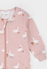 Petit Lem FOOTED SLEEPER PINK w/DUCKS