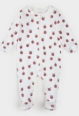 Petit Lem FOOTED SLEEPER w/APPLES OFF WHITE