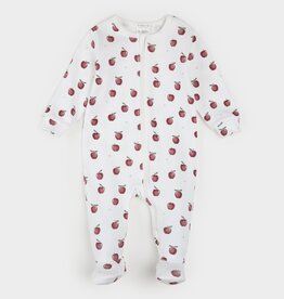 Petit Lem FOOTED SLEEPER w/APPLES OFF WHITE