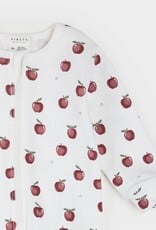Petit Lem FOOTED SLEEPER w/APPLES OFF WHITE