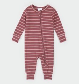 Petit Lem SLEEPER KNIT PINK/DARK PINK STRIPE