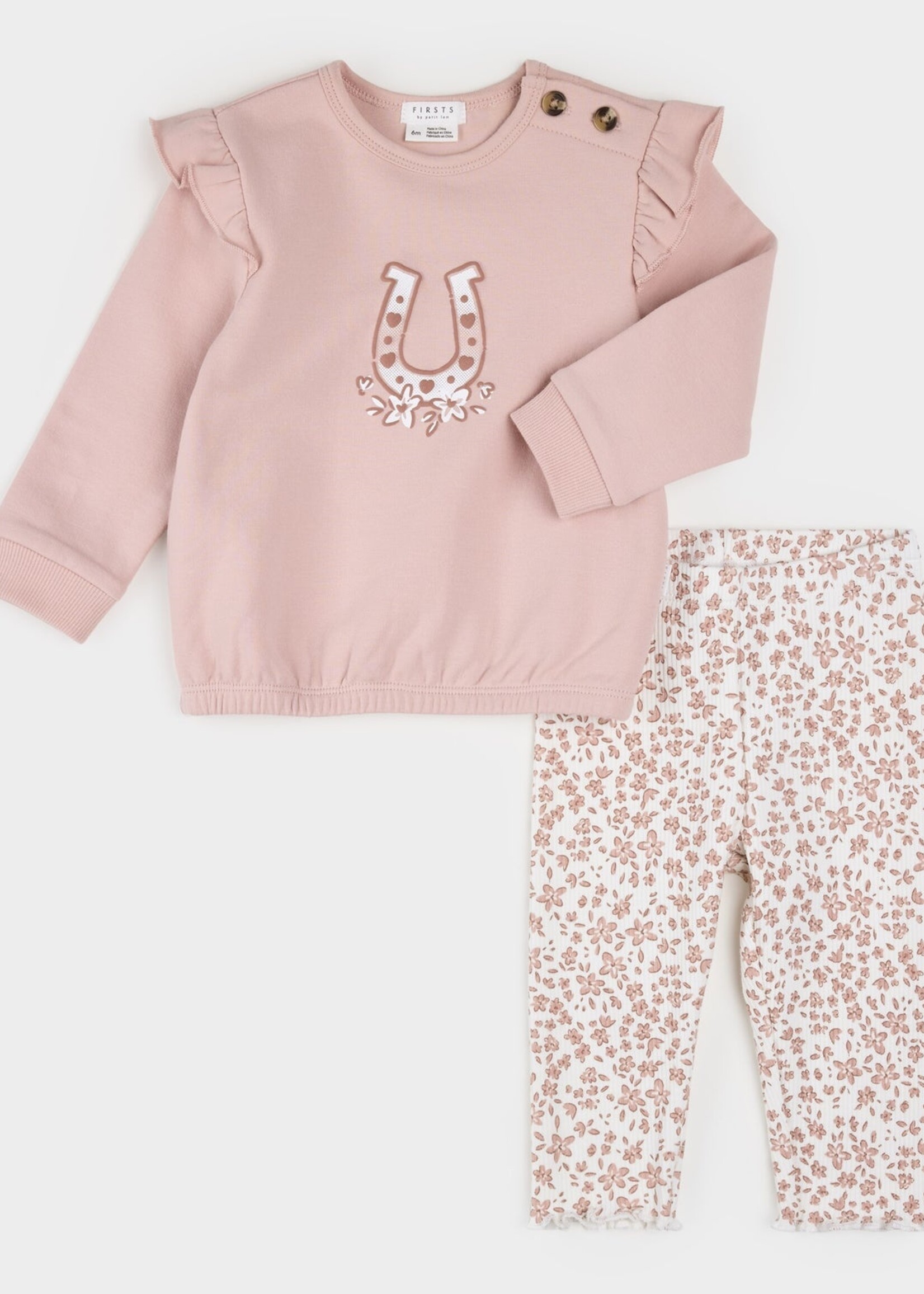 Petit Lem 2PC SET SWEATSHIRT + LEGGINGS KNIT PINK