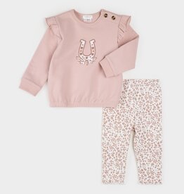 Petit Lem 2PC SET SWEATSHIRT + LEGGINGS KNIT PINK