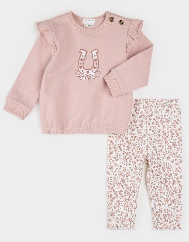Petit Lem 2PC SET SWEATSHIRT + LEGGINGS KNIT PINK