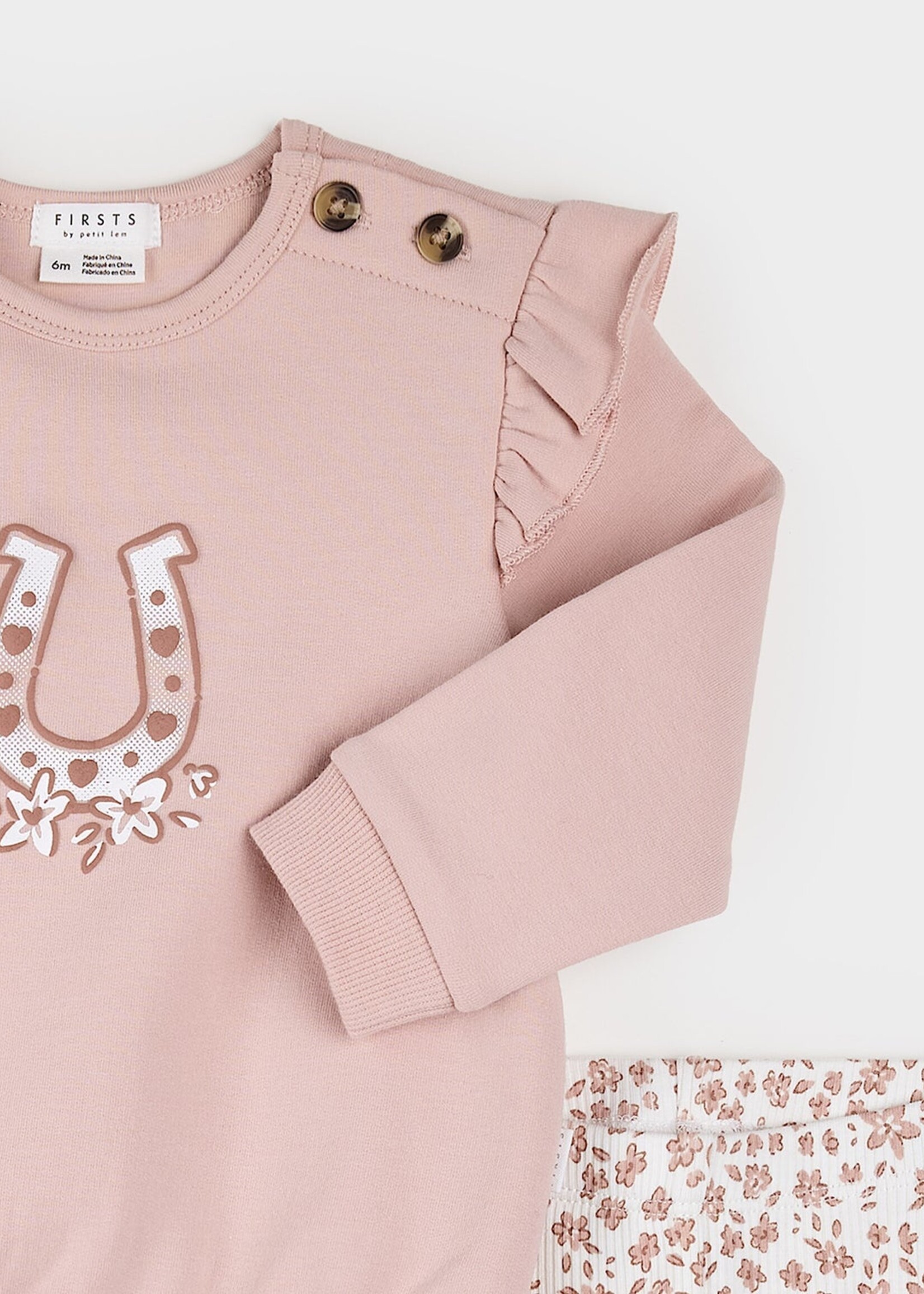 Petit Lem 2PC SET SWEATSHIRT + LEGGINGS KNIT PINK