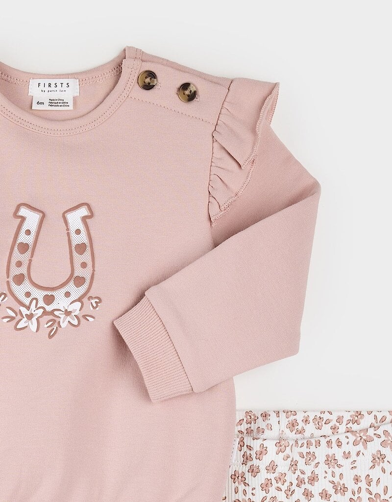 Petit Lem 2PC SET SWEATSHIRT + LEGGINGS KNIT PINK