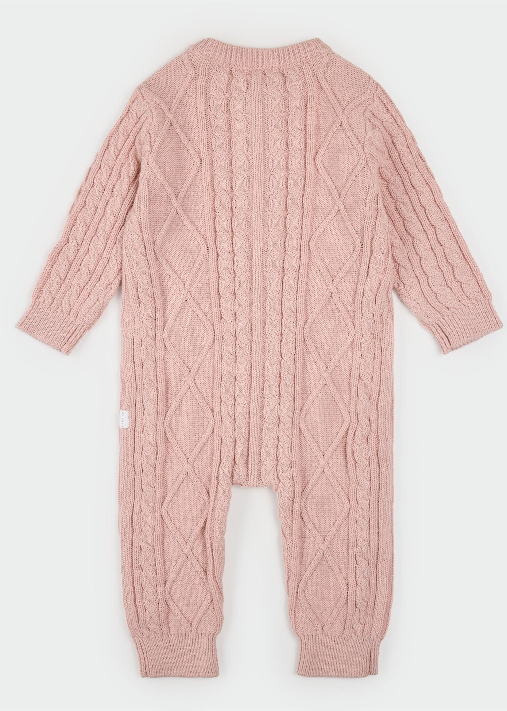 Petit Lem L/S PLAYSUIT KNIT PINK w/FLOWERS