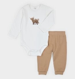 Petit Lem 2PC SET BODYSUIT/PANTS Highland Cow