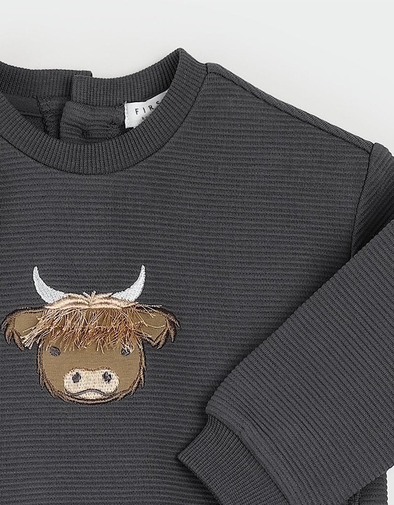 Petit Lem 2PC SET SWEATSHIRT/PANTS Highland Cow