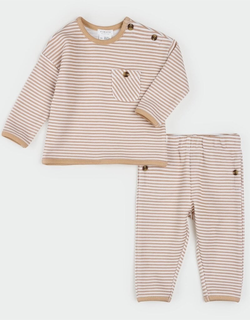 Petit Lem 2PC SET L/S TOP + PANT KNIT CAMEL