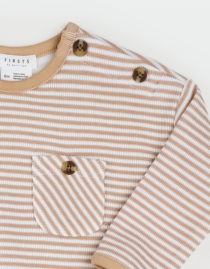 Petit Lem 2PC SET L/S TOP + PANT KNIT CAMEL