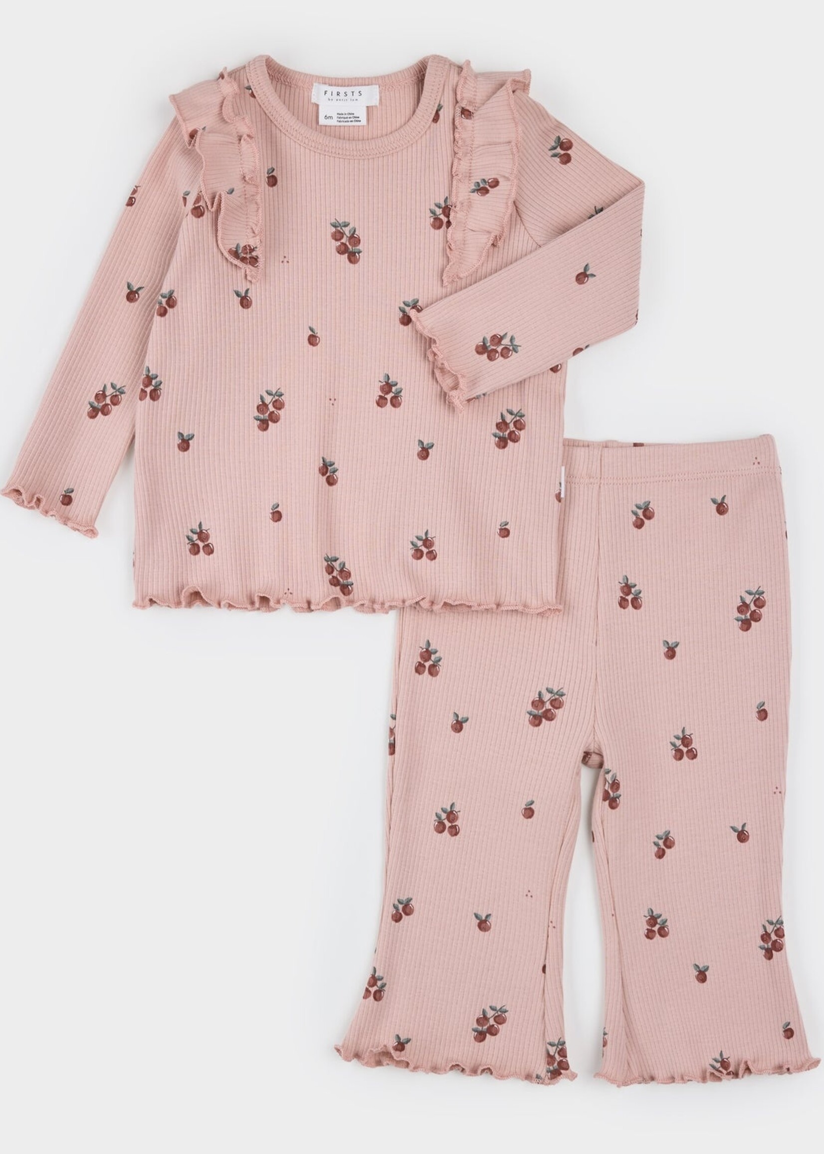 Petit Lem 2PC SET TOP + PANT KNIT PINK Tiny Apples