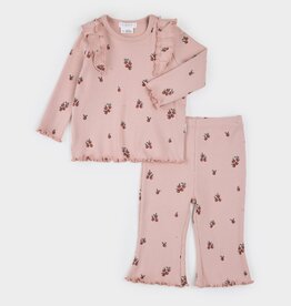 Petit Lem 2PC SET TOP + PANT KNIT PINK Tiny Apples