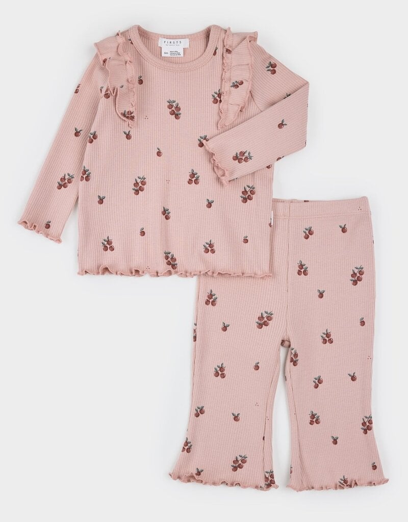 Petit Lem 2PC SET TOP + PANT KNIT PINK Tiny Apples