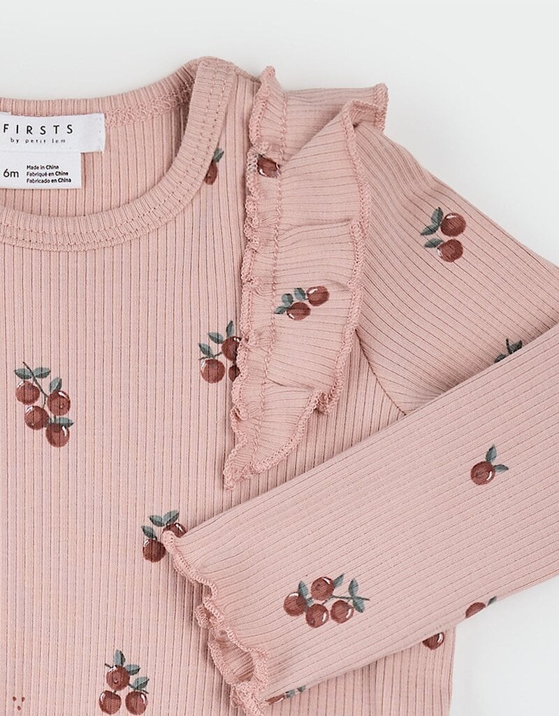 Petit Lem 2PC SET TOP + PANT KNIT PINK Tiny Apples