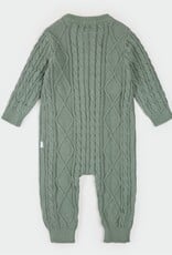 Petit Lem L/S PLAYSUIT KNIT GREEN w/APPLES