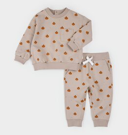Petit Lem 2PC SET TOP + PANT KNIT Pumpkin Print