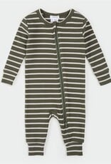 Petit Lem SLEEPER KNIT-GREEN STRIPE