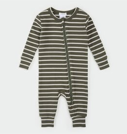 Petit Lem SLEEPER KNIT-GREEN STRIPE