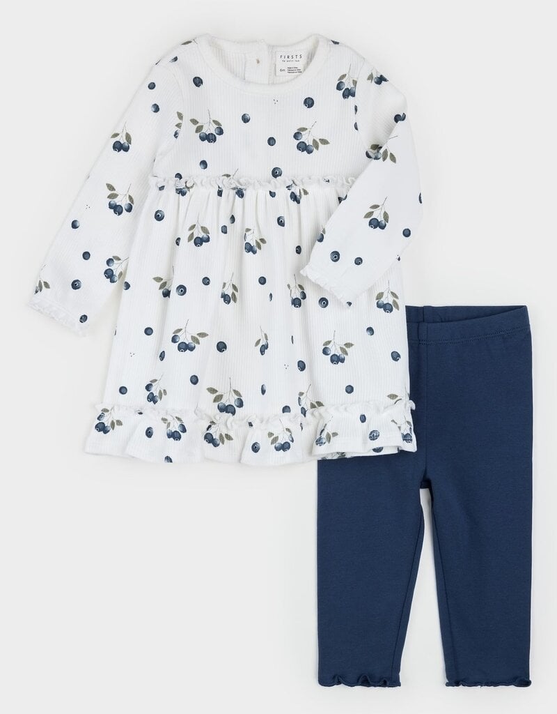 Petit Lem 2PC SET DRESS LEGGINGS KNIT Blueberry Print