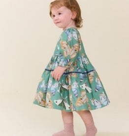 Pink Chicken baby girls maribelle dress set - green butterflies