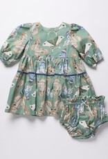 Pink Chicken baby girls maribelle dress set - green butterflies