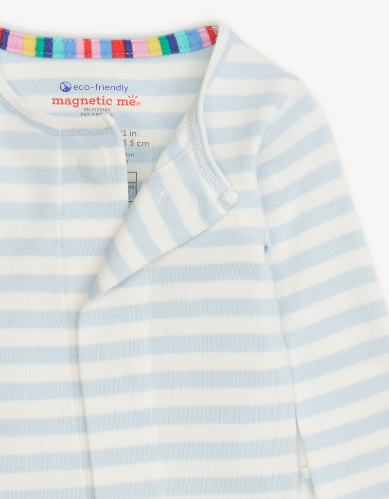 Magnetic Me BLUE STRIPE ORGANIC COTTON FOOTIE