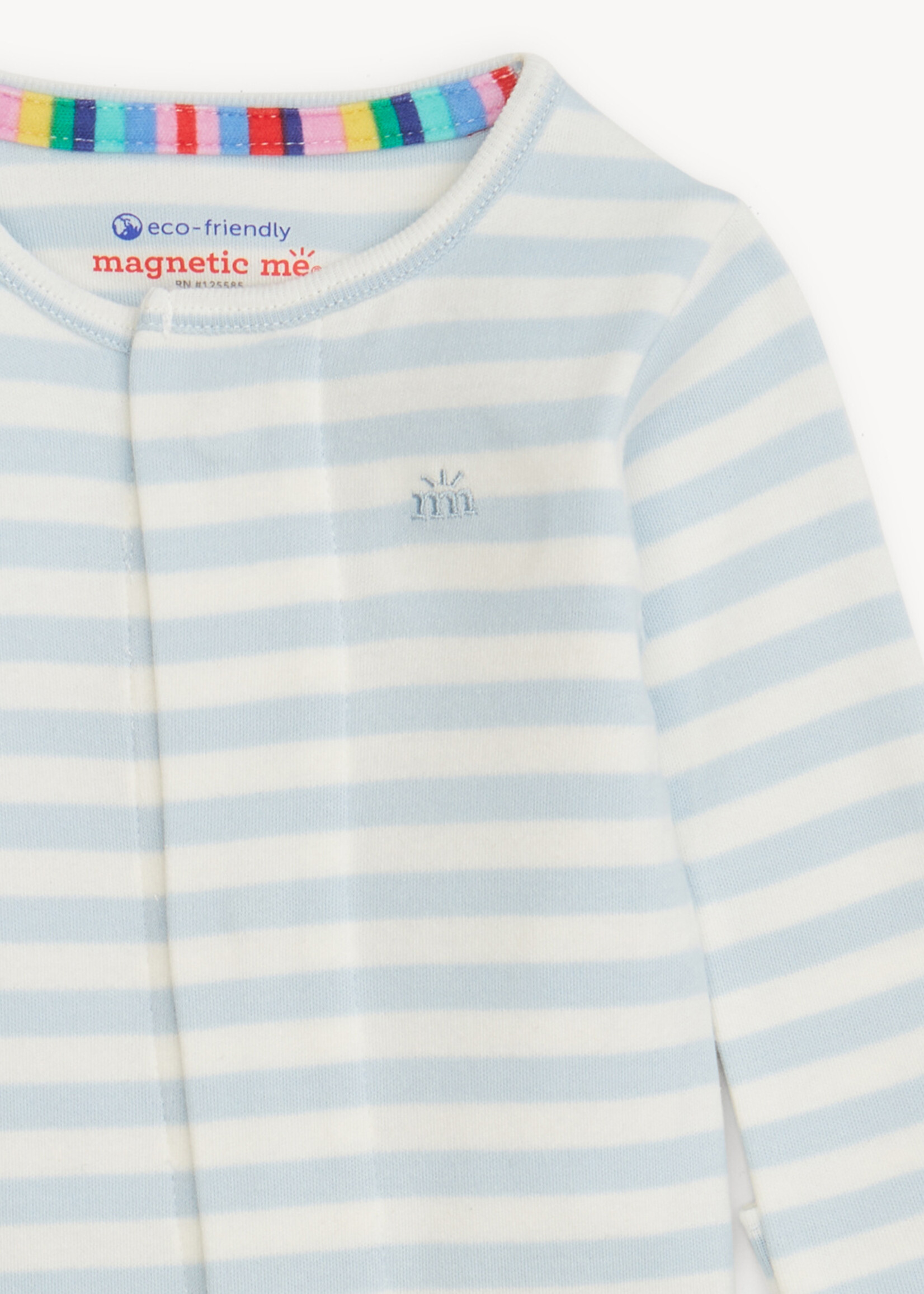 Magnetic Me BLUE STRIPE ORGANIC COTTON FOOTIE