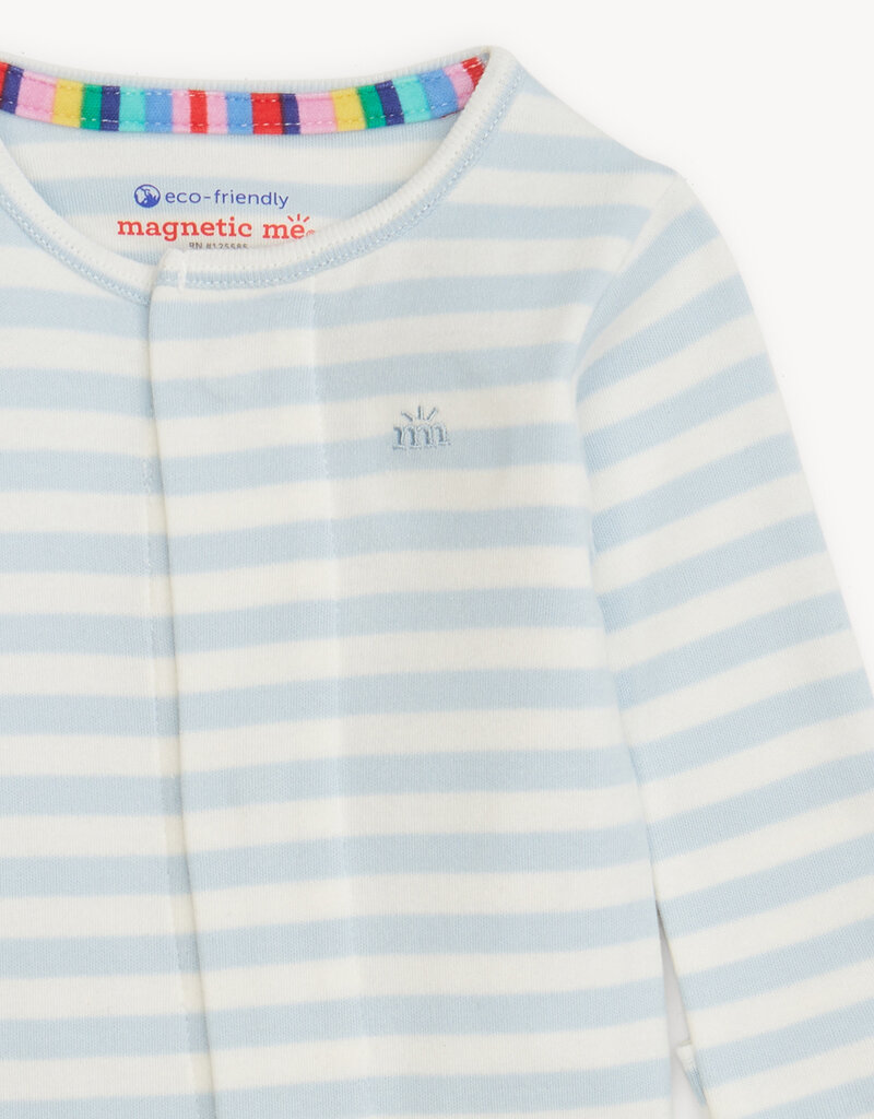 Magnetic Me BLUE STRIPE ORGANIC COTTON FOOTIE