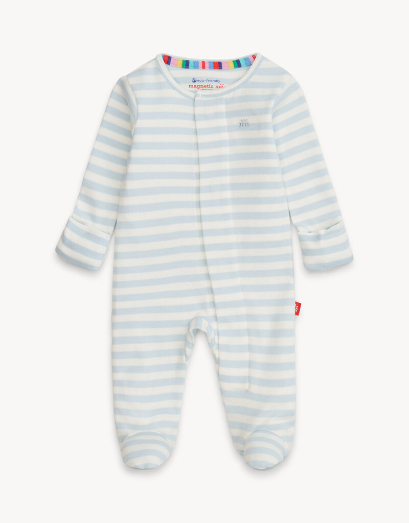 Magnetic Me BLUE STRIPE ORGANIC COTTON FOOTIE