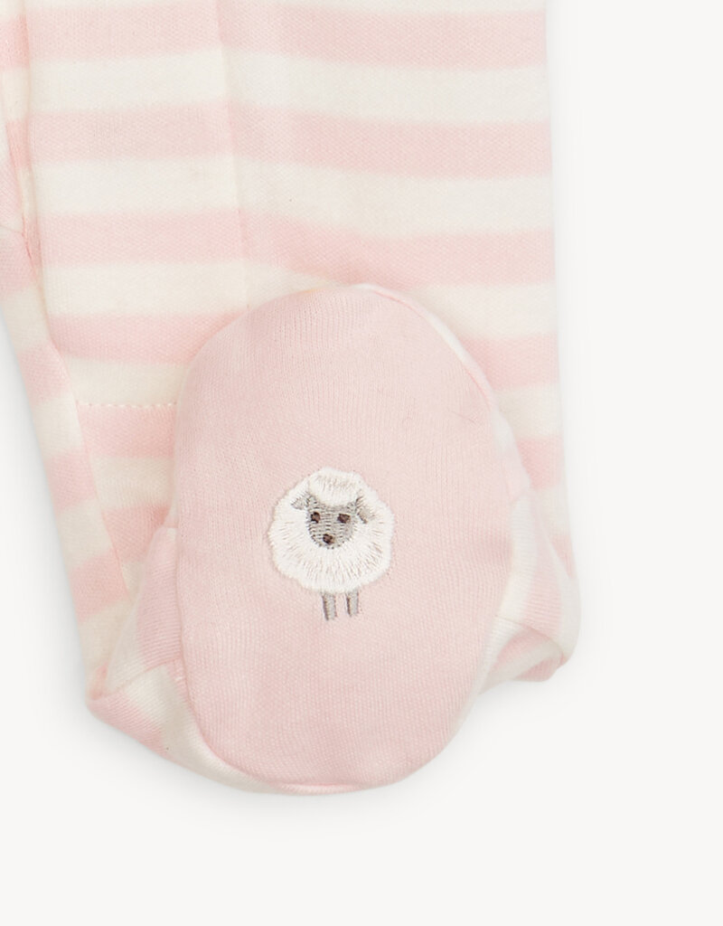 Magnetic Me PINK STRIPE ORGANIC COTTON FOOTIE