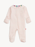 Magnetic Me PINK STRIPE ORGANIC COTTON FOOTIE