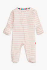 Magnetic Me PINK STRIPE ORGANIC COTTON FOOTIE
