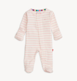 Magnetic Me PINK STRIPE ORGANIC COTTON FOOTIE