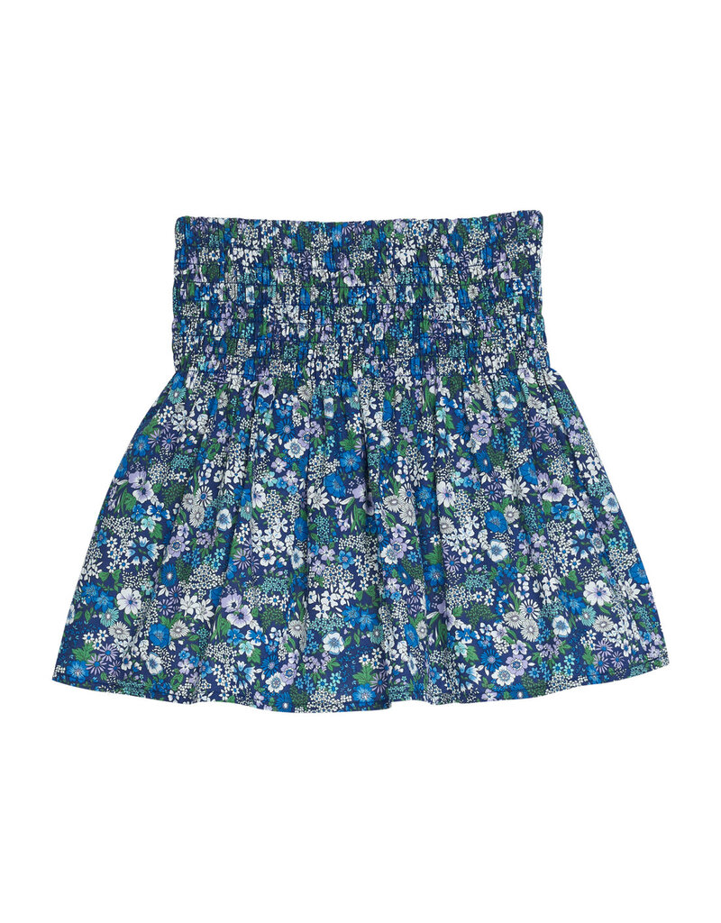 Bisby Shirred Circle Skirt - Brookline Blossoms Blue