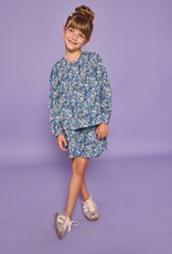 Bisby Shirred Circle Skirt - Brookline Blossoms Blue