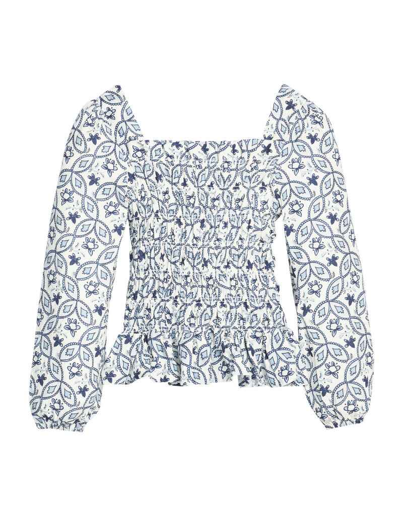 Bisby Long Sleeved India Top - Islington Indigo