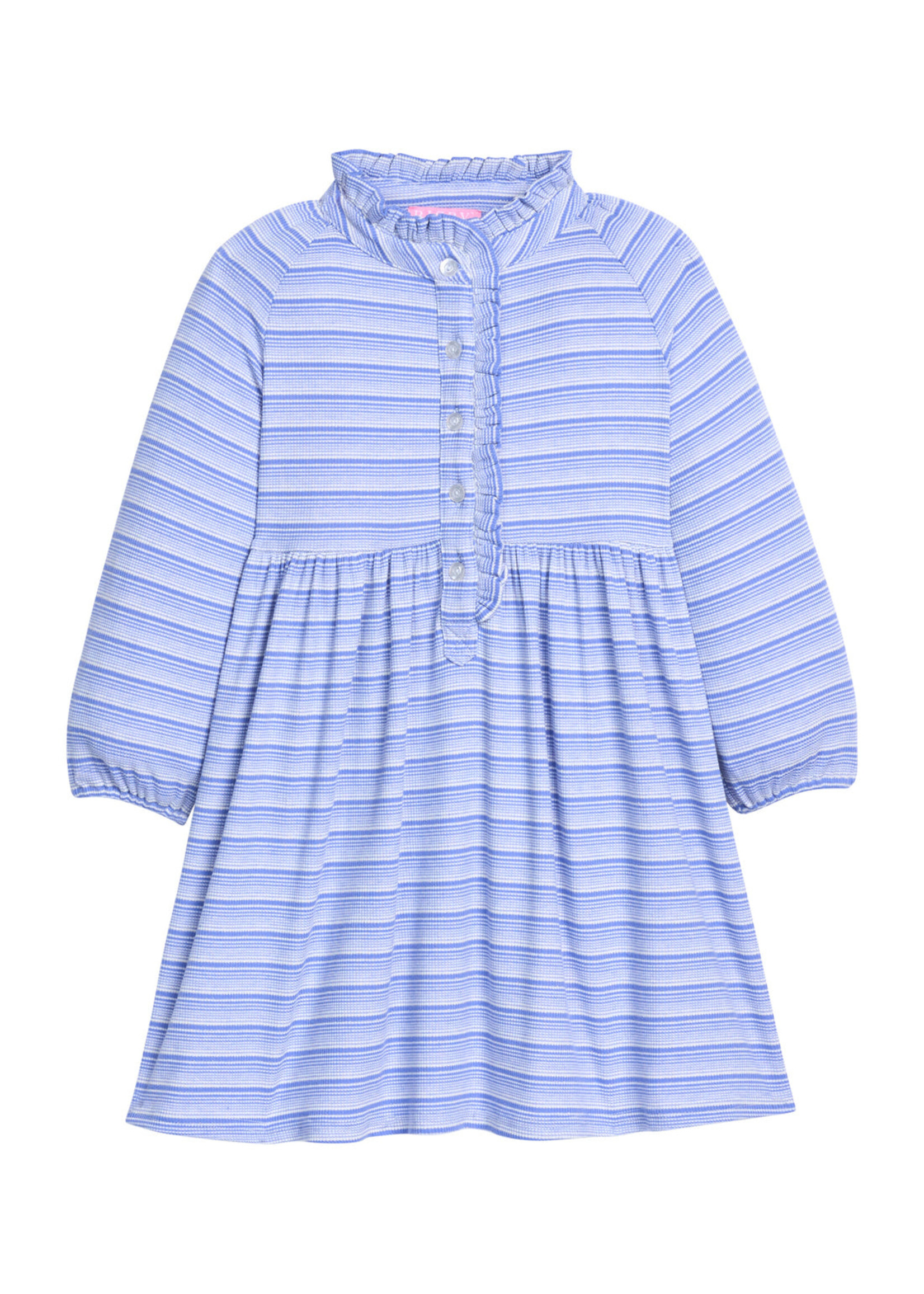 Bisby Amelia Dress - Blue Sparkle Stripe